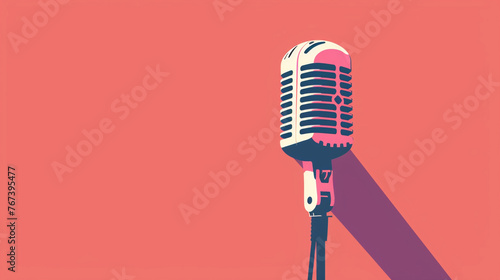 retro microphone on an isolated background. copy space