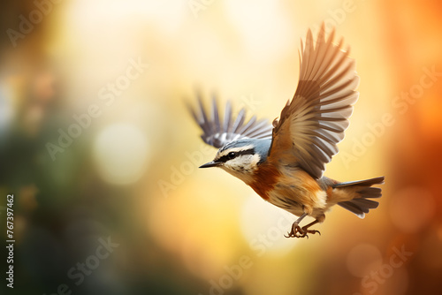 Flying Bird with motion blurred background, flying bird, bird in the air, flying bird
