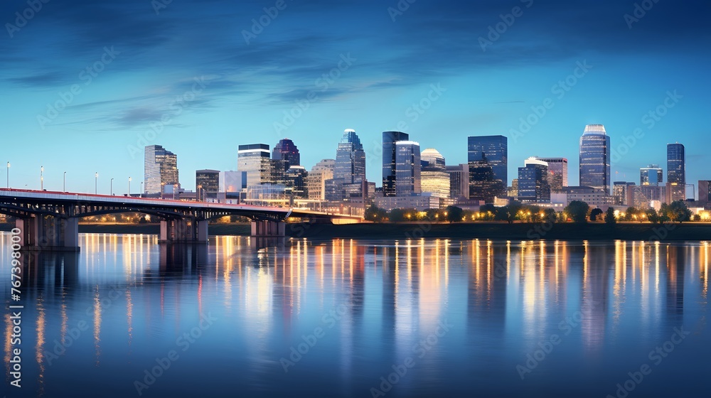Panoramic view of the city of Nashville, Tennessee, USA.