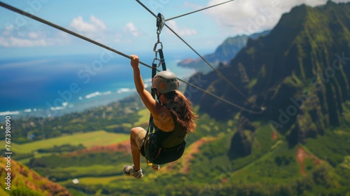 Capture the thrill of experiencing adrenaline-pumping activities like zip-lining or bungee jumping while traveling