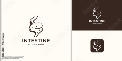 Human Intestine medical structure. Vector logo Intestines design inspiration.