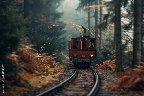 Mystic Journey Through Autumn Woods on a Vintage Train: Banner