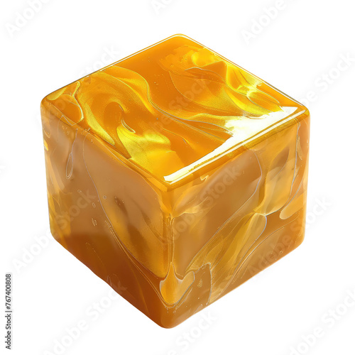 Caramel cubes isolated on transparent background