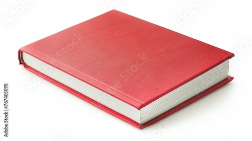 Red Blank Book Cover Template on white background