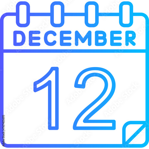 12 December Vector Icon Design
