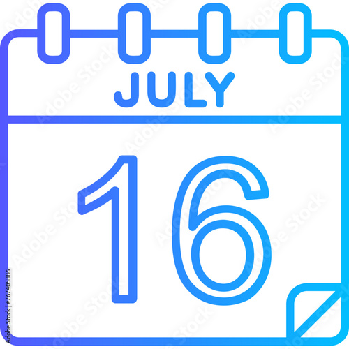 16 July Vector Icon Design