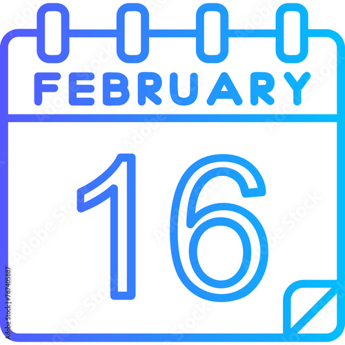 16 February Vector Icon Design