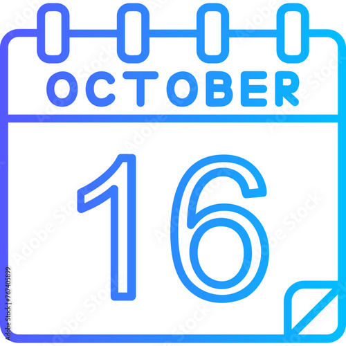 16 October Vector Icon Design