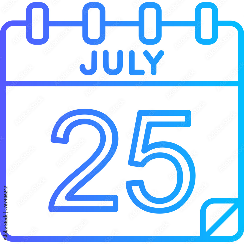 25 July Vector Icon Design