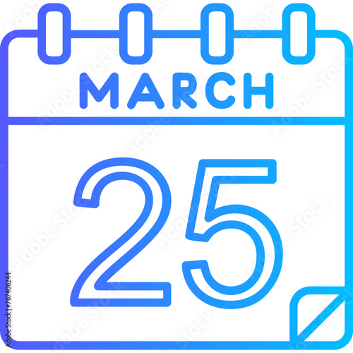 25 March Vector Icon Design