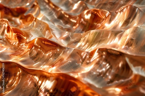 wavy shiny copper background