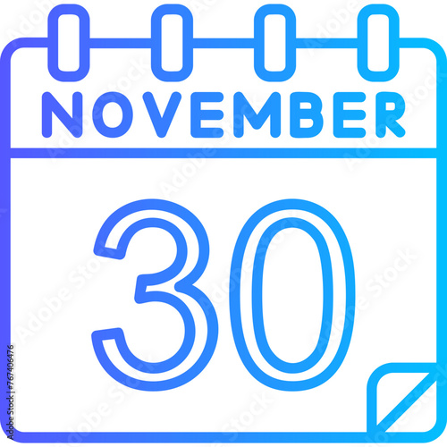 30 November Vector Icon Design