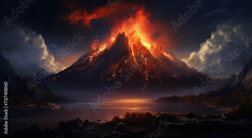 Mountain on fire