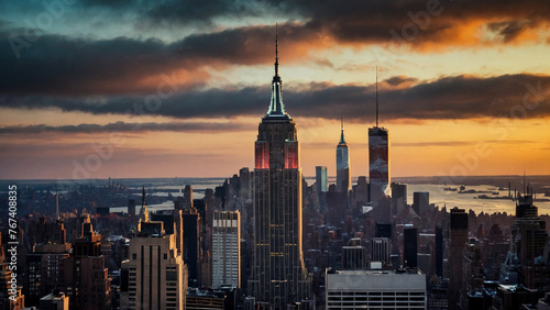 New york view with empire state building 