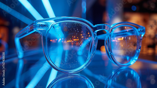 Prescription glasses with acrylic frames.