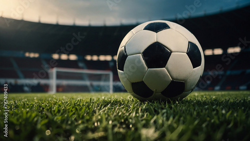 soccer ball on grass © Malik