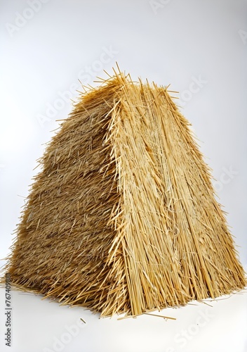 Straw Pile on White Background - Agriculture, Farming, Sustainability, Eco-Friendly Crafting Material