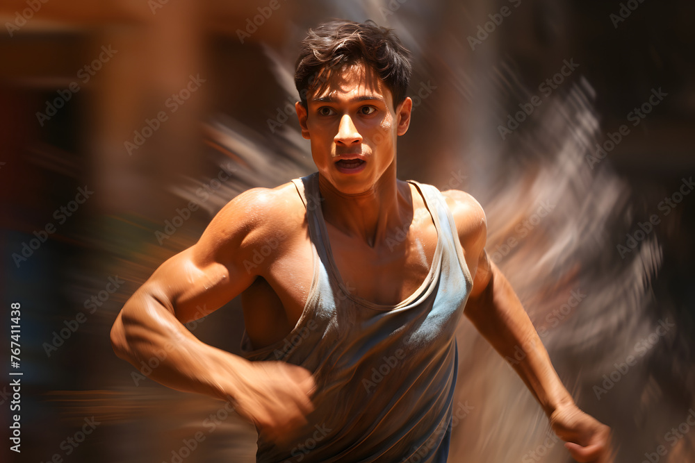 Dude running very fast, motion blurred background, man running fast Dude running very fast, motion blurred background, man running fast