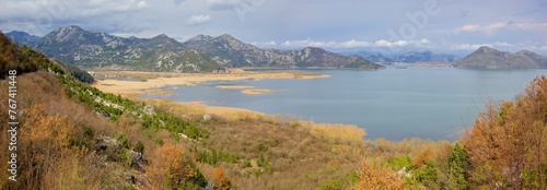Panoramic view of Skadar Lake near Virpazar, Montenegro