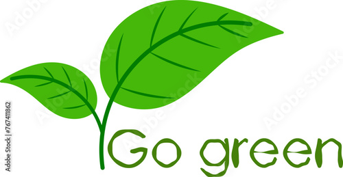 green leaf ecology nature element vector icon of go green