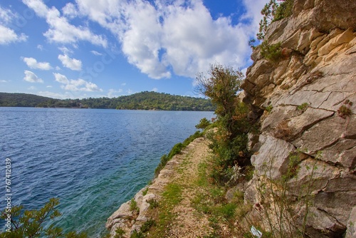 Turistic trail around Veliko jazero in National Park Mljet, Island Mljet, Croatia © matuty