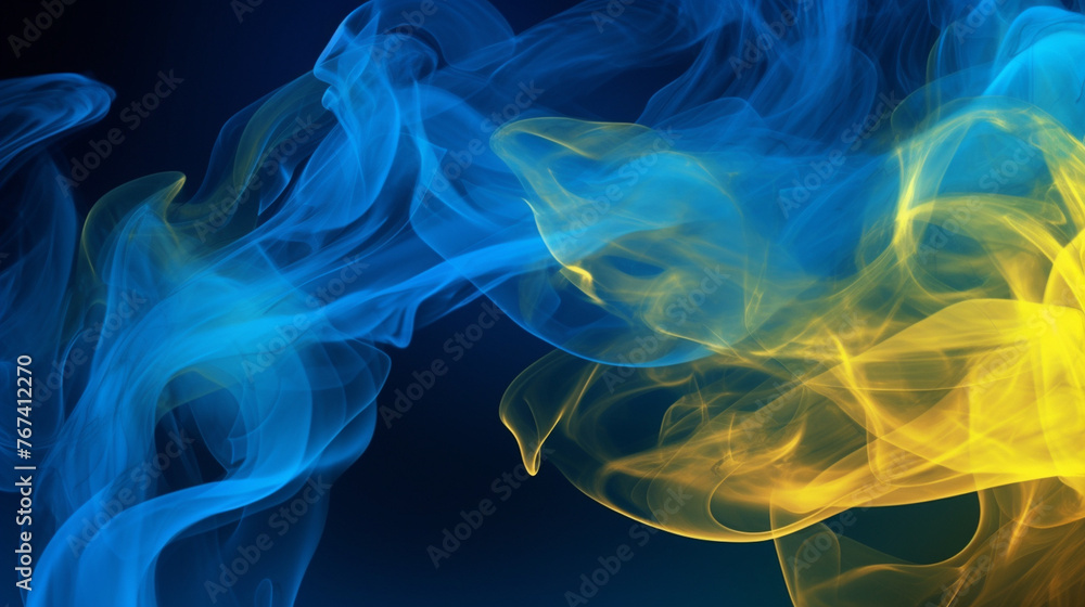 blue and yellow smoke background