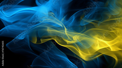 blue and yellow smoke background