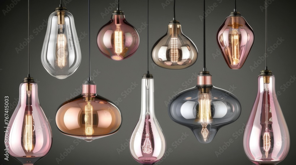 a bunch of different colored light bulbs hanging from a line of lightbulbs in various shapes and sizes. a bunch of different colored light bulbs hanging from a line of lightbulbs in various shapes and sizes.