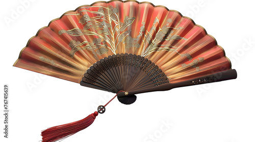 Chinese fan isolated on white background 