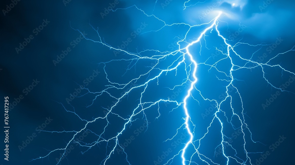 a close up of a lightning bolt on a dark blue sky with a white cloud in the middle of the image. a close up of a lightning bolt on a dark blue sky with a white cloud in the middle of the image.