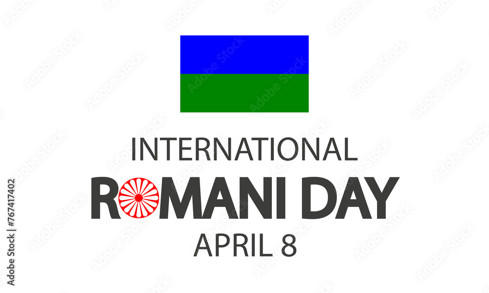 Roma Day International typography and flag, vector art illustration. Roma Day International typography and flag, vector art illustration.