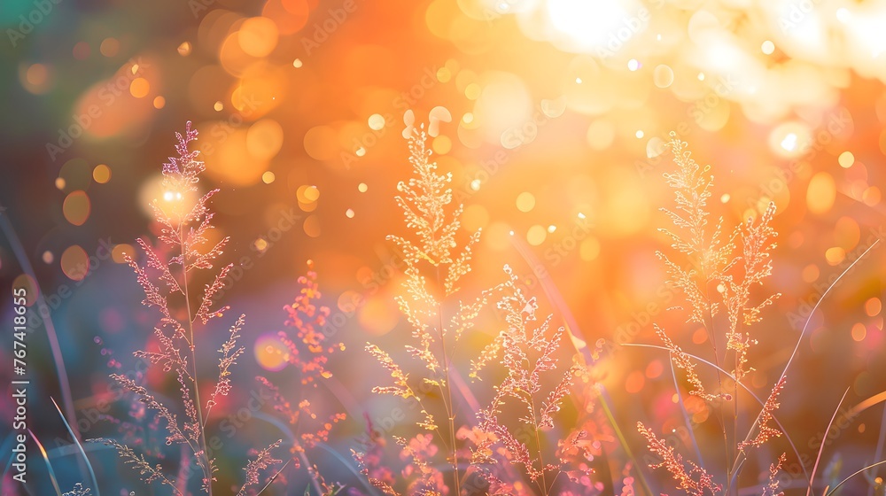 Grass flowers in the nature background with sun set, soft focus the beautiful a flower in the garden Grass flowers in the nature background with sun set, soft focus the beautiful a flower in the garden
