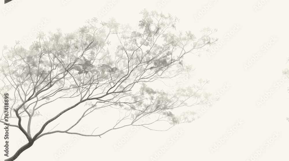 a black and white photo of a tree with a bird flying in the sky in front of a white background. a black and white photo of a tree with a bird flying in the sky in front of a white background.