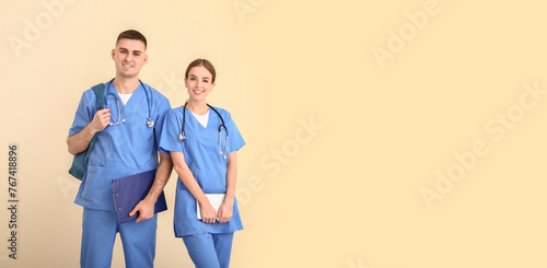 Medical students on light b...