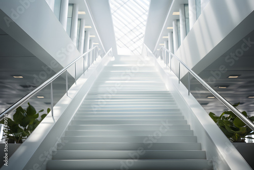 large staircase in a modern building. architecture and indoor design