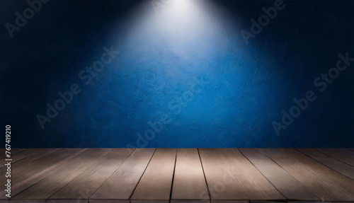 Display Stand and Exhibition Stand for Items with Wooden, Marble, Sand, Neon Surface with Smoke and Grey, Blue Damaged Concrete Wall, Mountain Background