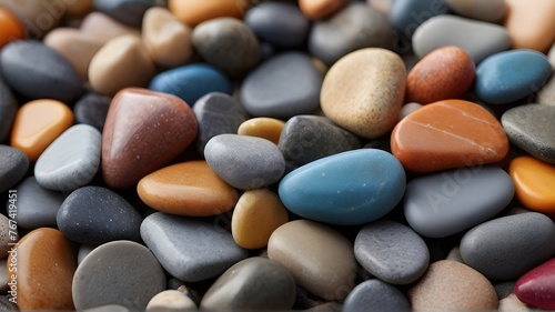Colorful stones background, colored beach stones background, small stones wallpaper, colorful pebble background with high quality photo