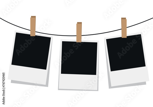 blank photo frame isolated. vector illustration