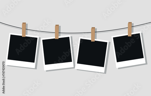 blank photo frame isolated. vector illustration