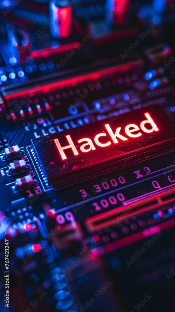 Info Message in a Dark Background with Hacked Code and Virus Warning Info Message in a Dark Background with Hacked Code and Virus Warning