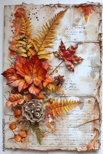 Autumn Leaves Junk Journal Background