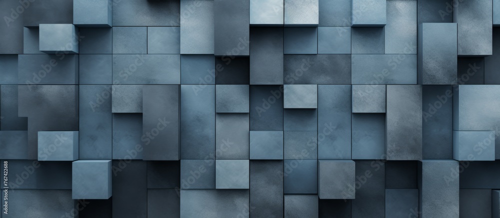 The brick wall is made up of rectangular grey and azure bricks, giving it a unique appearance. It is a composite material with wood flooring in front of it, creating a modern look The brick wall is made up of rectangular grey and azure bricks, giving it a unique appearance. It is a composite material with wood flooring in front of it, creating a modern look