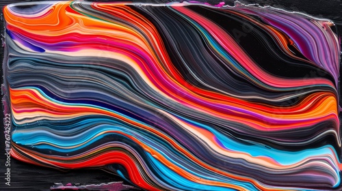 a piece of art that looks like it has been painted with acrylic paint and is multicolored.