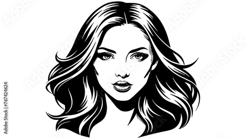 Captivating Vector Portrait Stunning Women's Face Drawing