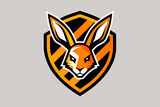  footballclub logo with orange color rabbit head, vector illustration