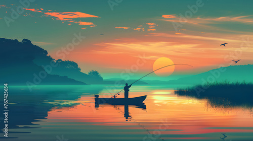Fishing background, fisherman wallpaper © Markus