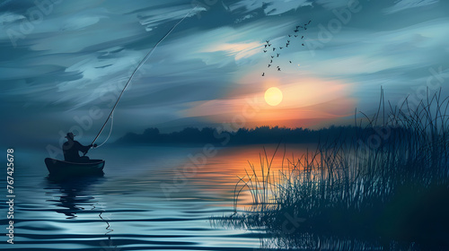 Fishing background, fisherman wallpaper