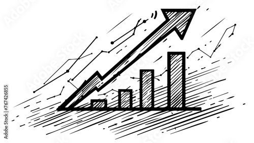 Pfeil Erfolg Wirtschaft Statistik Illustration Skizze Ziel