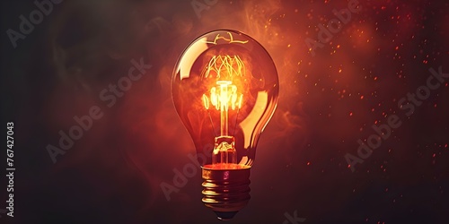 A light bulb icon symbolizes creativity and new ideas emitting a radiant shine to illuminate the path forward. Concept Creativity, Innovation, Inspiration, Light Bulb Icon, Radiant Shine
