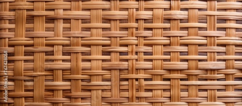 Capture of a tightly woven container featuring a sturdy wooden grip